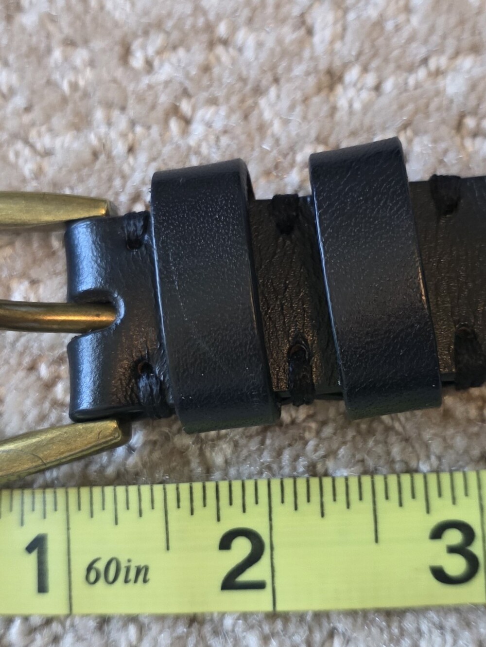 LOFT Black Leather Skinny Belt 41.5" Long